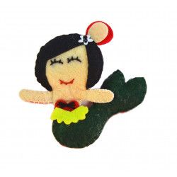 Broche de fieltro Sirena Verde