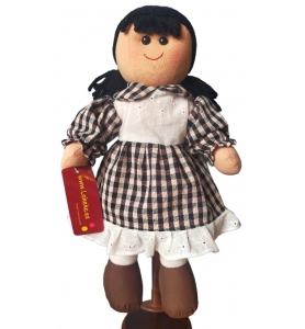 muñeca con vestido tela farcit